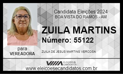 Candidato ZUILA MARTINS 2024 - BOA VISTA DO RAMOS - Eleições