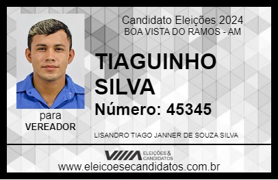 Candidato TIAGUINHO SILVA 2024 - BOA VISTA DO RAMOS - Eleições