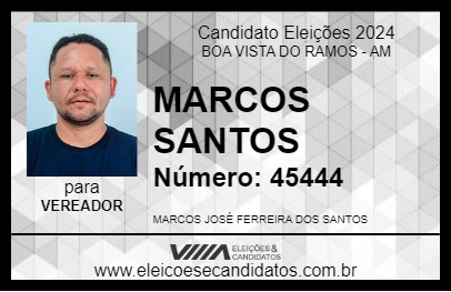 Candidato MARCOS SANTOS 2024 - BOA VISTA DO RAMOS - Eleições