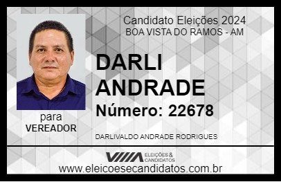 Candidato DARLI ANDRADE 2024 - BOA VISTA DO RAMOS - Eleições