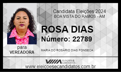 Candidato ROSA DIAS 2024 - BOA VISTA DO RAMOS - Eleições