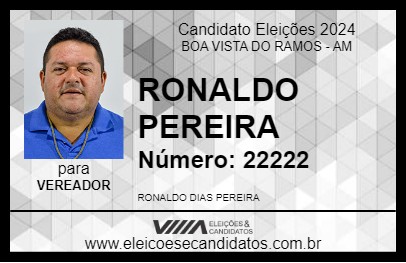 Candidato RONALDO PEREIRA 2024 - BOA VISTA DO RAMOS - Eleições