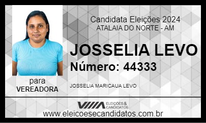 Candidato JOSSELIA LEVO 2024 - ATALAIA DO NORTE - Eleições