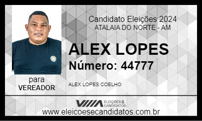 Candidato ALEX LOPES 2024 - ATALAIA DO NORTE - Eleições