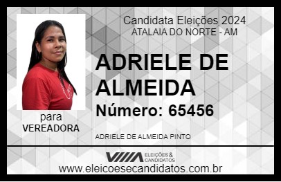 Candidato ADRIELE DE ALMEIDA 2024 - ATALAIA DO NORTE - Eleições