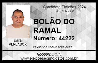 Candidato BOLÃO DO RAMAL 2024 - LÁBREA - Eleições