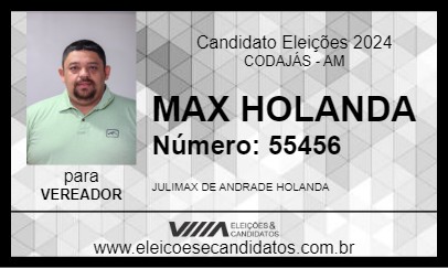 Candidato MAX HOLANDA 2024 - CODAJÁS - Eleições