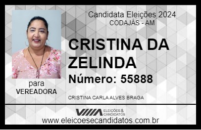 Candidato CRISTINA DA ZELINDA 2024 - CODAJÁS - Eleições