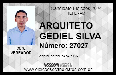 Candidato ARQUITETO GEDIEL SILVA 2024 - TEFÉ - Eleições