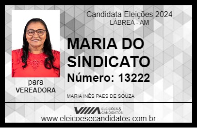 Candidato MARIA DO SINDICATO 2024 - LÁBREA - Eleições