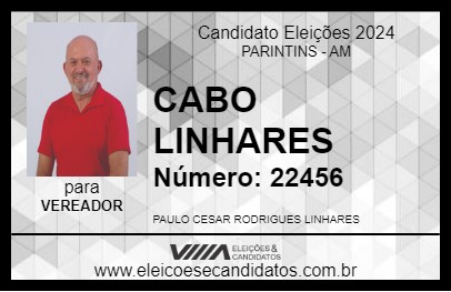 Candidato CABO LINHARES 2024 - PARINTINS - Eleições