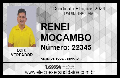 Candidato RENEI MOCAMBO 2024 - PARINTINS - Eleições