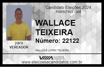 Candidato WALLACE TEIXEIRA 2024 - PARINTINS - Eleições