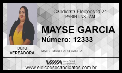 Candidato MAYSE GARCIA 2024 - PARINTINS - Eleições