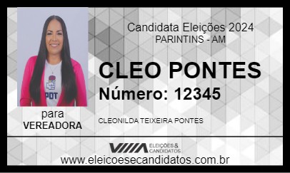 Candidato CLEO PONTES 2024 - PARINTINS - Eleições