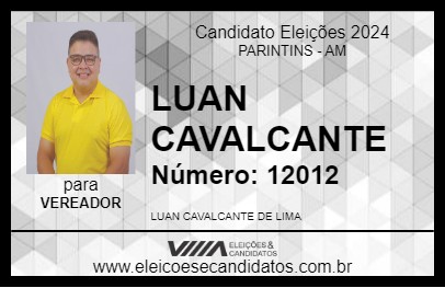 Candidato LUAN CAVALCANTE 2024 - PARINTINS - Eleições