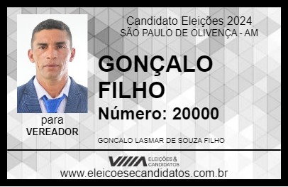 Candidato GONÇALO FILHO 2024 - SÃO PAULO DE OLIVENÇA - Eleições