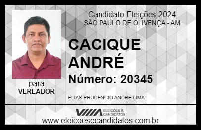 Candidato CACIQUE ANDRÉ 2024 - SÃO PAULO DE OLIVENÇA - Eleições