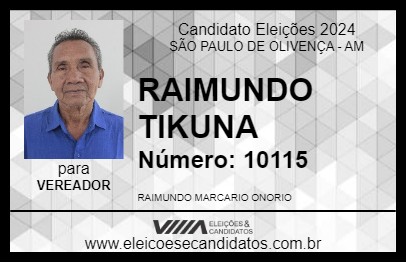 Candidato RAIMUNDO TIKUNA 2024 - SÃO PAULO DE OLIVENÇA - Eleições