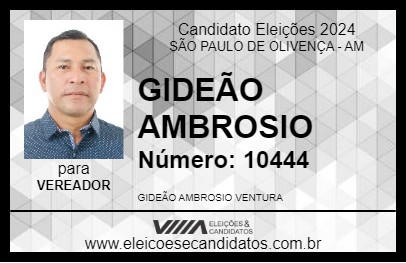 Candidato GIDEÃO AMBROSIO 2024 - SÃO PAULO DE OLIVENÇA - Eleições