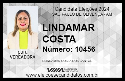 Candidato LINDAMAR COSTA 2024 - SÃO PAULO DE OLIVENÇA - Eleições