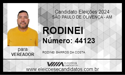 Candidato RODINEI 2024 - SÃO PAULO DE OLIVENÇA - Eleições