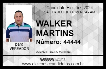 Candidato WALKER MARTINS 2024 - SÃO PAULO DE OLIVENÇA - Eleições