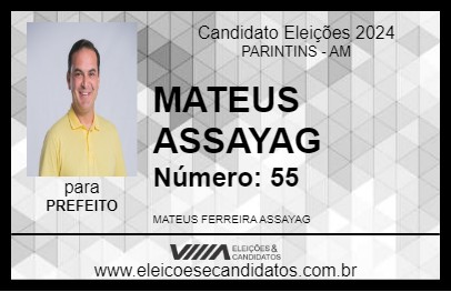 Candidato MATEUS ASSAYAG 2024 - PARINTINS - Eleições