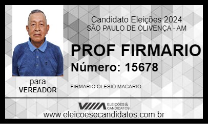 Candidato PROF FIRMARIO 2024 - SÃO PAULO DE OLIVENÇA - Eleições