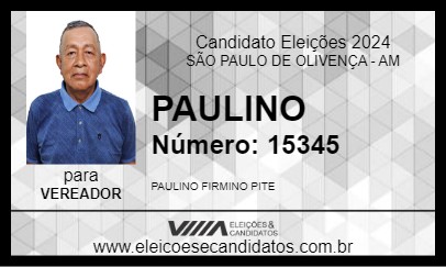 Candidato PAULINO 2024 - SÃO PAULO DE OLIVENÇA - Eleições