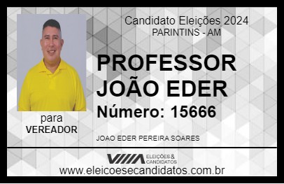 Candidato PROFESSOR JOÃO EDER 2024 - PARINTINS - Eleições