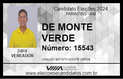 Candidato DE MONTE VERDE 2024 - PARINTINS - Eleições