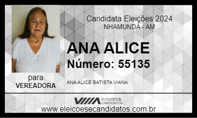 Candidato ANA ALICE 2024 - NHAMUNDÁ - Eleições