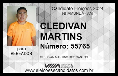 Candidato CLEDIVAN MARTINS 2024 - NHAMUNDÁ - Eleições