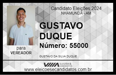 Candidato GUSTAVO DUQUE 2024 - NHAMUNDÁ - Eleições