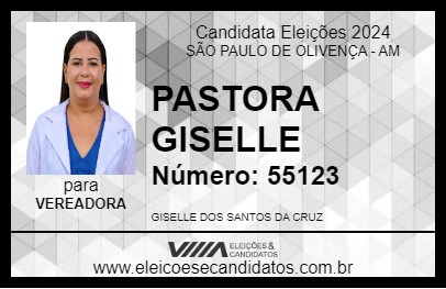 Candidato PASTORA GISELLE 2024 - SÃO PAULO DE OLIVENÇA - Eleições