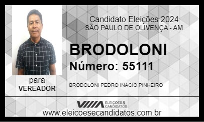 Candidato BRODOLONI 2024 - SÃO PAULO DE OLIVENÇA - Eleições