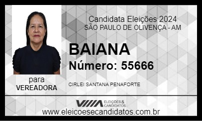 Candidato BAIANA 2024 - SÃO PAULO DE OLIVENÇA - Eleições