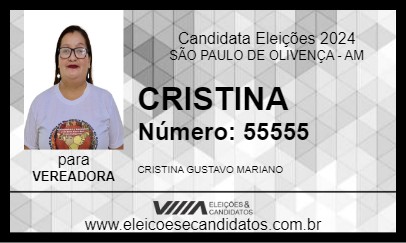 Candidato CRISTINA 2024 - SÃO PAULO DE OLIVENÇA - Eleições