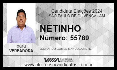 Candidato NETINHO 2024 - SÃO PAULO DE OLIVENÇA - Eleições