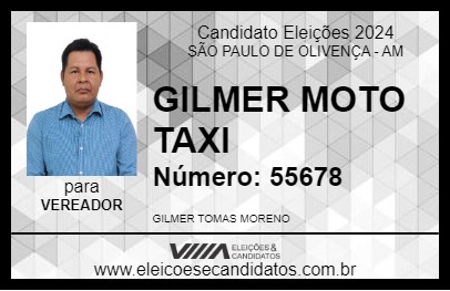 Candidato GILMER MOTO TAXI 2024 - SÃO PAULO DE OLIVENÇA - Eleições