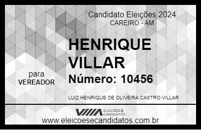 Candidato HENRIQUE VILLAR 2024 - CAREIRO - Eleições