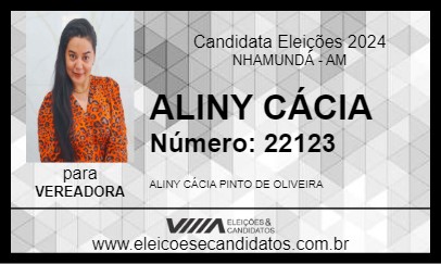 Candidato ALINY CÁCIA 2024 - NHAMUNDÁ - Eleições