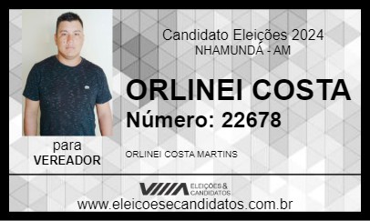 Candidato ORLINEI COSTA 2024 - NHAMUNDÁ - Eleições