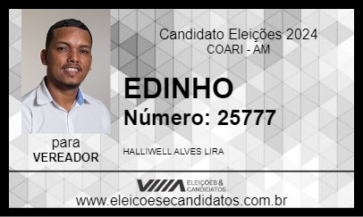 Candidato EDINHO 2024 - COARI - Eleições