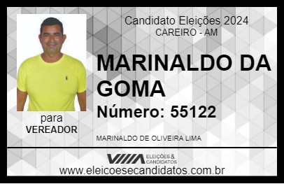 Candidato MARINALDO DA GOMA 2024 - CAREIRO - Eleições