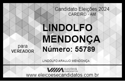 Candidato LINDOLFO MENDONÇA 2024 - CAREIRO - Eleições