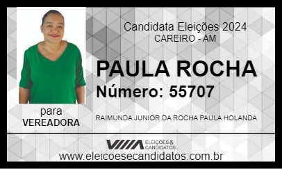 Candidato PAULA ROCHA 2024 - CAREIRO - Eleições