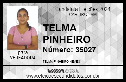 Candidato TELMA PINHEIRO 2024 - CAREIRO - Eleições