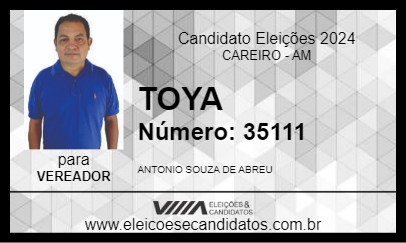 Candidato TOYA 2024 - CAREIRO - Eleições